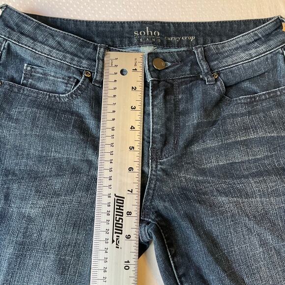 Soho JEANS NEW YORK & COMPANY Women Curvy Cropped Jeans size 4 Blue Mid Rise - Picture 6 of 11